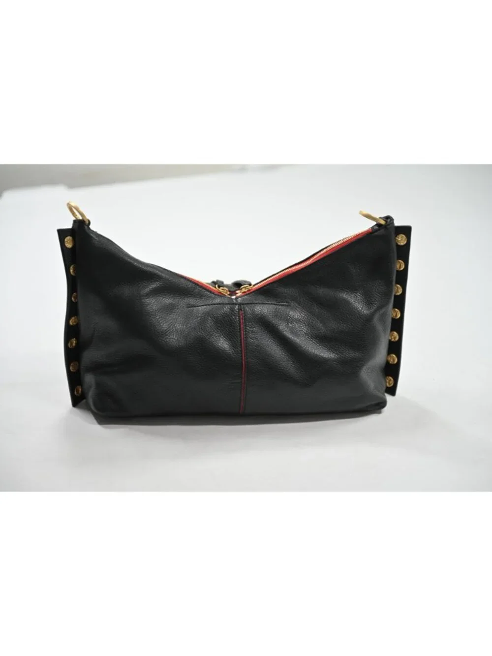 Hammitt Mr. G Bag in Black​/​Brushed Gold Hammered Red Zip